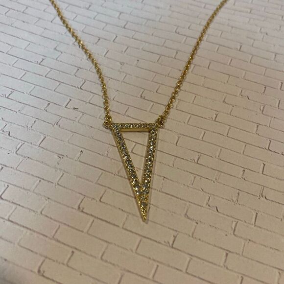 Crystal Triangle Necklace Gold - Picture 2 of 4